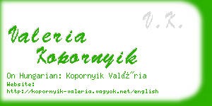 valeria kopornyik business card